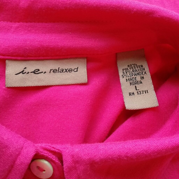 Vintage i..e. Relaxed Fuchsia Button Down Shirt Size L - Picture 4 of 5